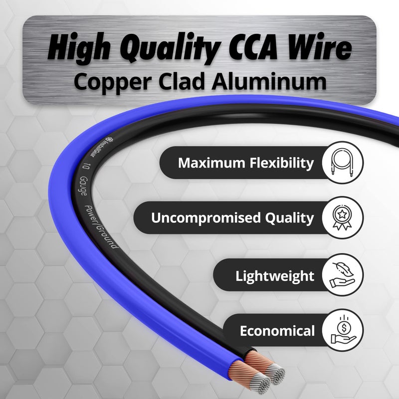 InstallGear 1/0 Gauge Wire (50ft) Copper Clad Aluminum CAA - Primary Automotive Wire, Car Amplifier Power, Ground & Battery Cable, Car Audio Speaker Stereo, RV Trailer Wiring Welding Cable 1/0ga - Image 3